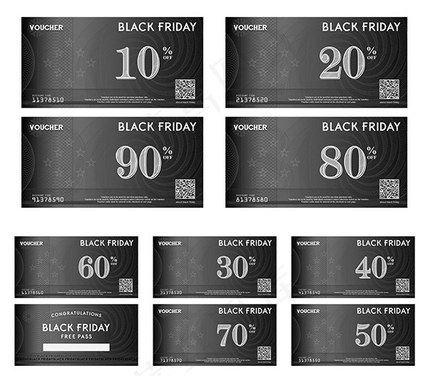 黑色数字促销标签,免抠元素