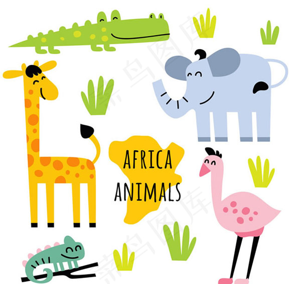 非洲动物矢量,免抠元素