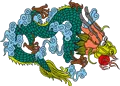 矢量彩色龙纹ai矢量模版下载