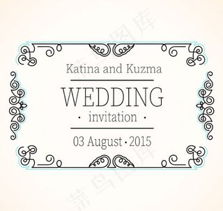 花纹婚礼邀请卡
