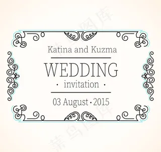 花纹婚礼邀请卡