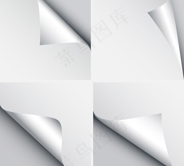 银色卷边贴纸ai矢量模版下载