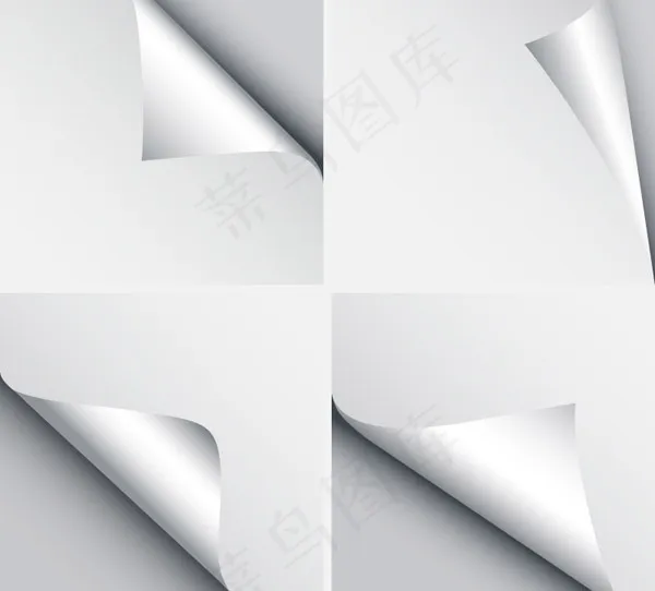 银色卷边贴纸ai矢量模版下载