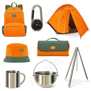 野营用品矢量