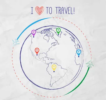 环球旅行插画 环球旅行插画