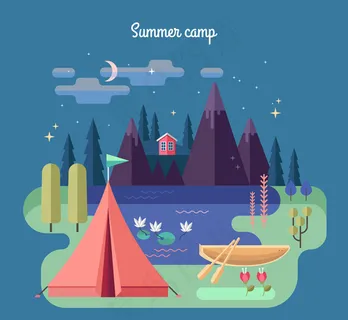 夏季野营自然风景