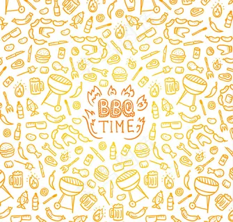 烧烤元素无缝背景