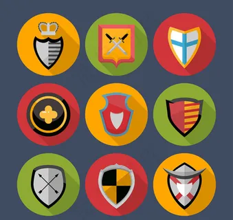 圆形盾牌图标,免抠元素