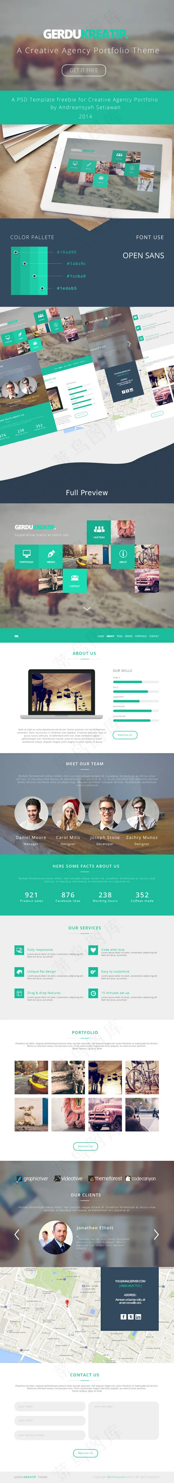 GerduKreatip网页psd模版下载