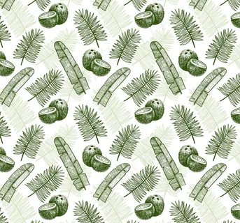 树叶和椰子背景