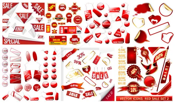 打折销售图标,免抠元素eps,ai矢量模版下载
