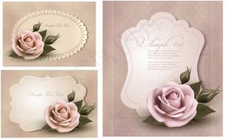 玫瑰花装饰卡片