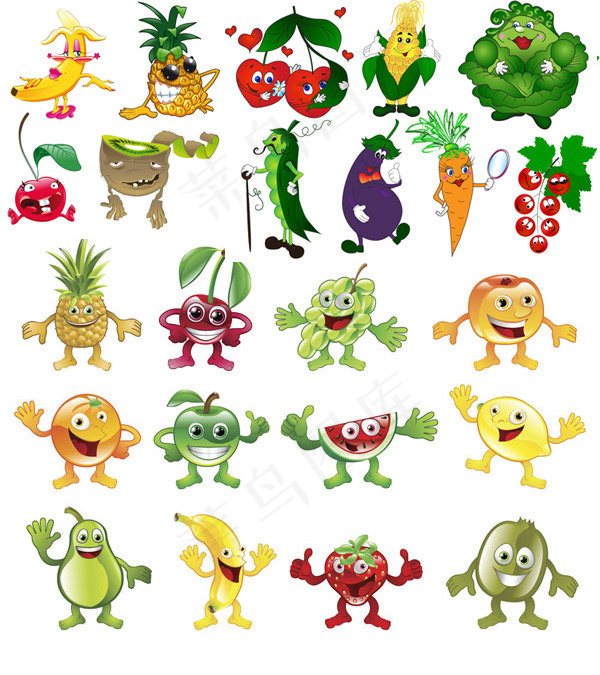 卡通蔬果矢量