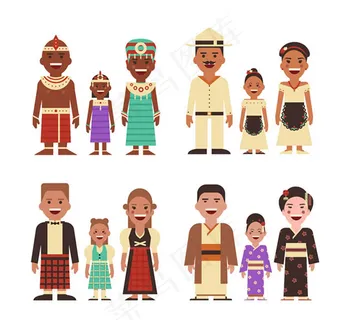 世界家庭人物矢量