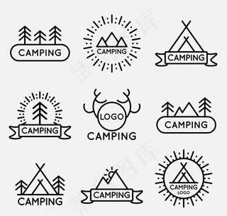 野营标志矢量