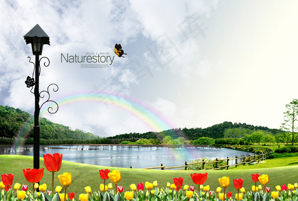 湖光山色自然风景