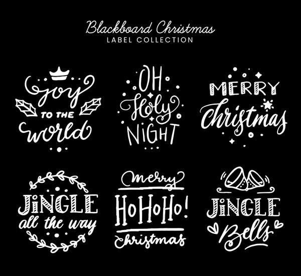 粉笔绘圣诞节标签