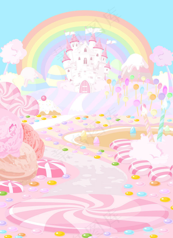 卡通童话糖果城堡