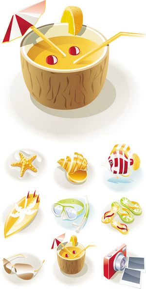 海边旅游图标,免抠元素