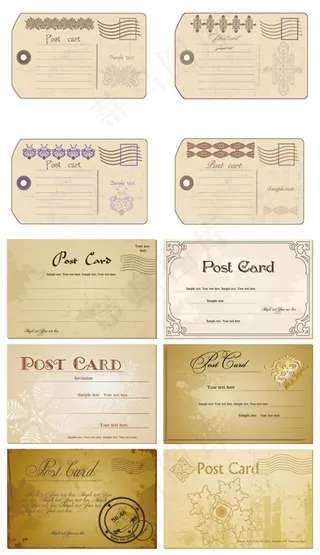 明信片信封矢量