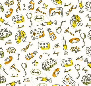 医疗元素无缝背景