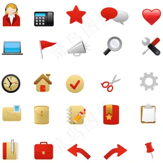 红色主题图标1,免抠元素