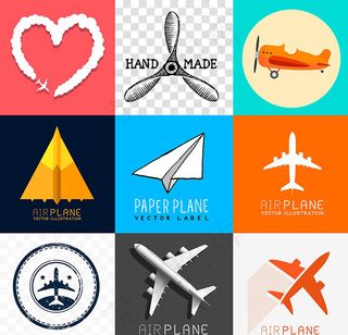 卡通飞机图标,免抠元素
