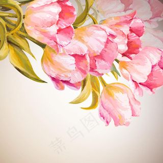 手绘郁金香底纹