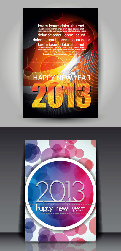 2013新年海报彩页eps,ai矢量模版下载