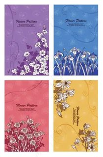 线描花朵植物,免抠元素