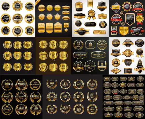 金质标签矢量,免抠元素(800X800)eps,ai矢量模版下载