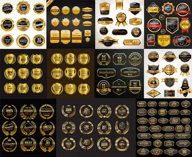 金质标签矢量,免抠元素