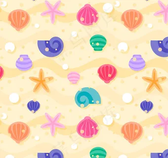 贝壳和海星背景 贝壳和海星背景
