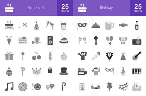 生日主题图标,免抠元素