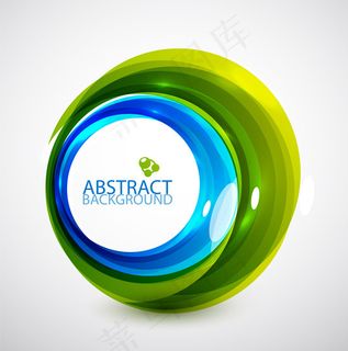 蓝绿圆环背景