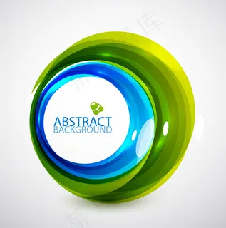 蓝绿圆环背景