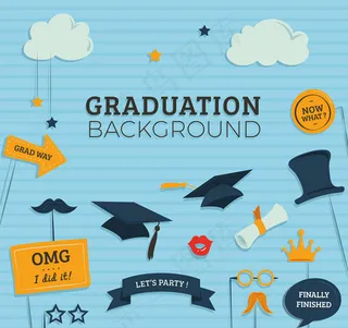 毕业装饰元素矢量