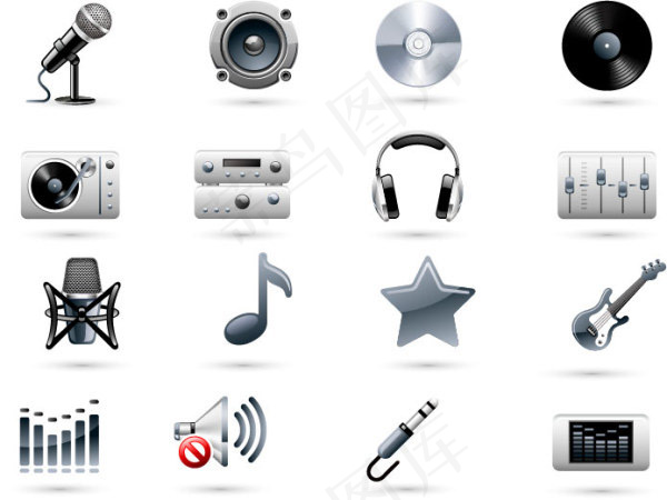音乐相关图标,免抠元素