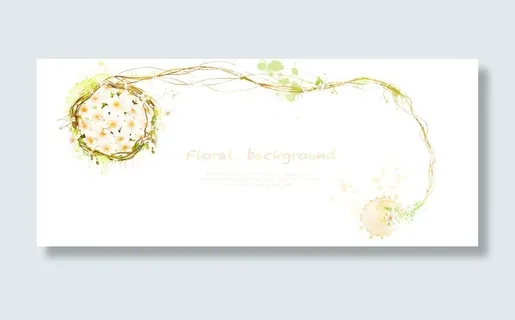 花朵藤蔓装饰墨痕