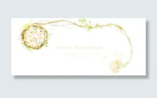 花朵藤蔓装饰墨痕