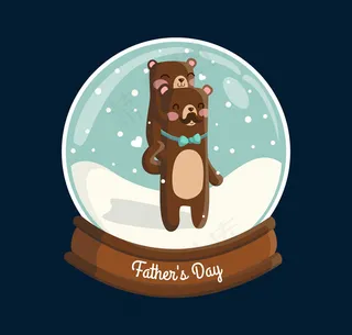 卡通父亲节棕熊