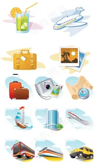 旅游主题图标,免抠元素 旅游主题图标,免抠元素