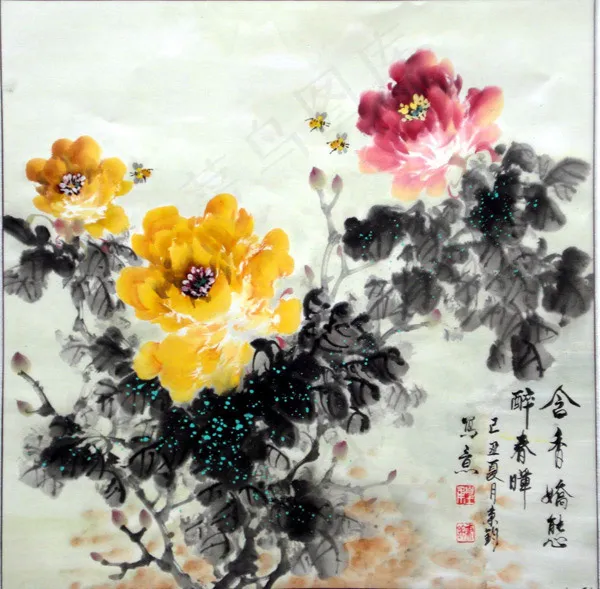 中国风水墨牡丹