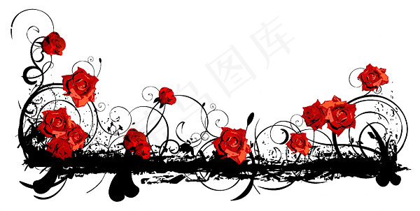 玫瑰花纹矢量eps,ai矢量模版下载