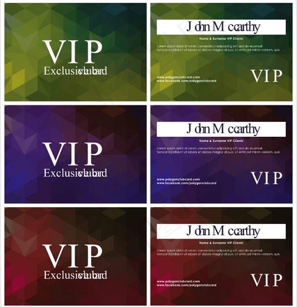 几何底纹VIP卡eps,ai矢量模版下载