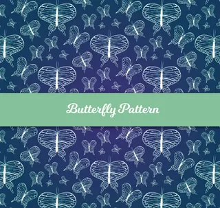 手绘蝴蝶无缝背景