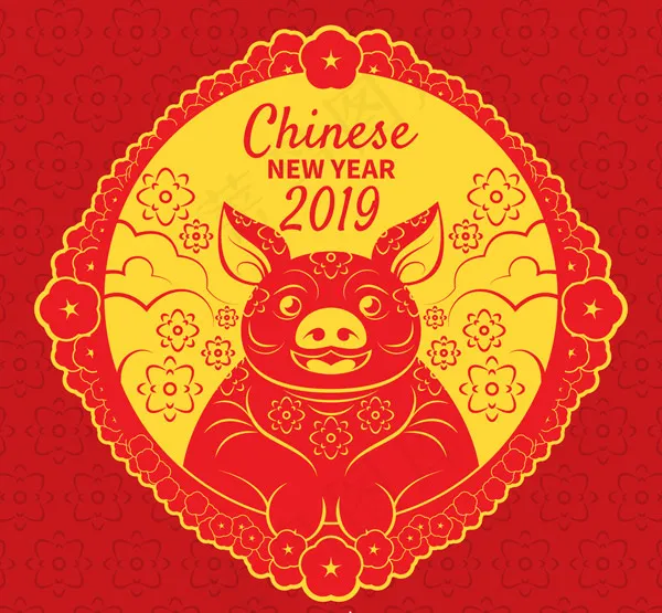 2019新年海报eps,ai矢量模版下载