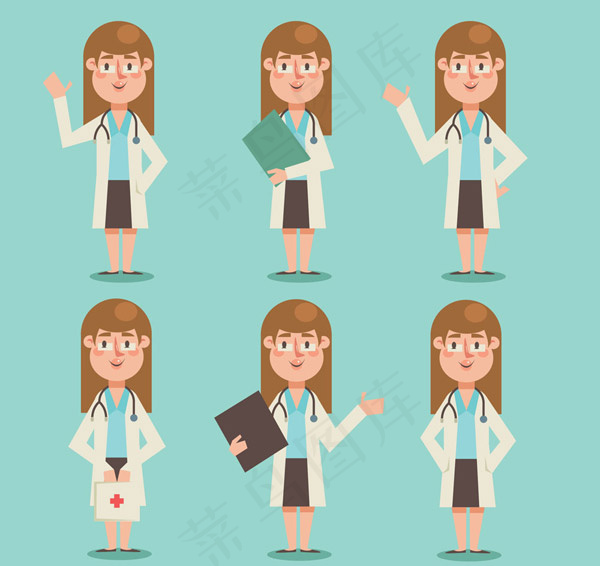 创意女医生表情ai矢量模版下载