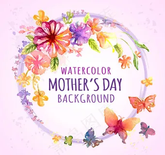 母亲节花环和蝴蝶 母亲节花环和蝴蝶