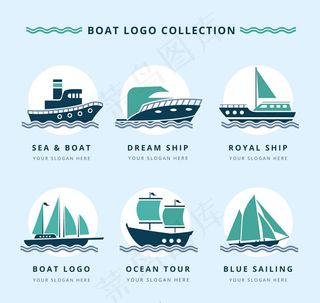 复古船舶标志矢量